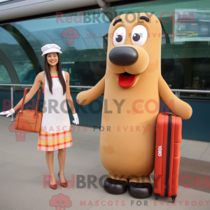 Mascot character of a Tan...