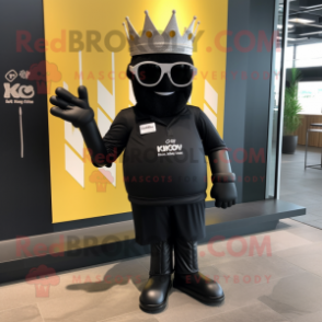 Black King mascot costume character dressed with a Swimwear and Sunglasses