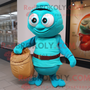 Postava maskota tyrkysové...