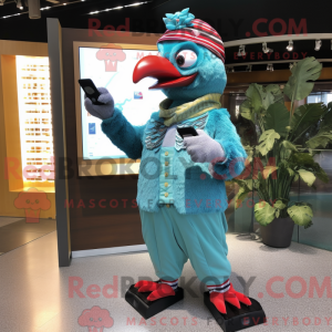 Mascot character of a Cyan...