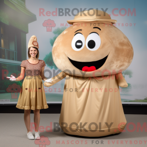 Mascot character of a Tan...