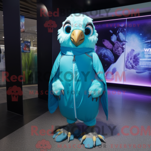 Mascot character of a Cyan...