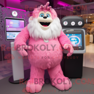 Maskottchen eines rosa...