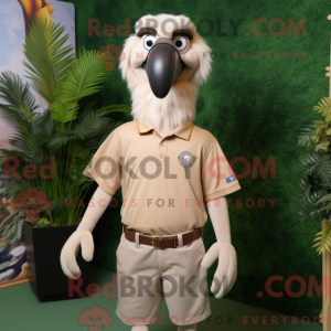 Maskotkarakter av en beige...