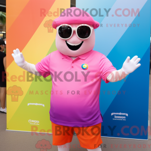 Mascot character of a Pink...
