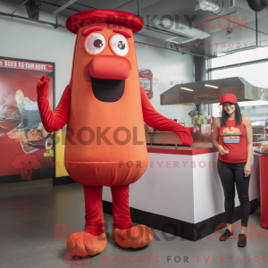 Maskotki av en Red Hot Dog...