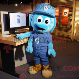 Mascot character of a Blue...