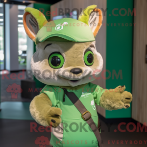 Maskottchen eines grünen...