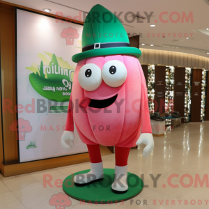 Mascottefiguur van een roze...