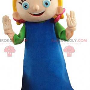 Mascot klein blond meisje met blauwe ogen - Redbrokoly.com