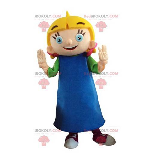 Mascotte piccola ragazza bionda con gli occhi azzurri -