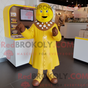 Mascot karakter van gele...
