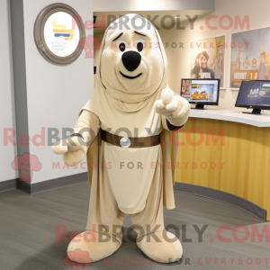 Mascot character of a Beige...