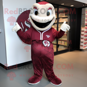 Maroon Snake maskot kostume...