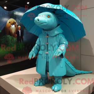 Mascot character of a Cyan...