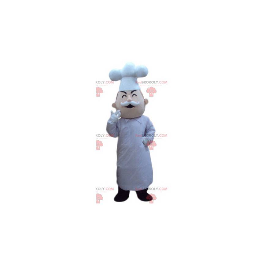 Mascotte capo chef con baffi e cappello da chef - Redbrokoly.com