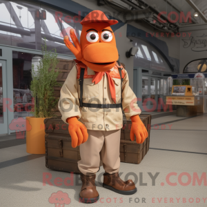Maskot postava Rust Lobster...