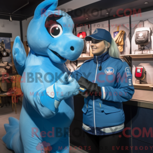 Mascot character of a Blue...