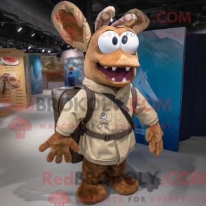 Mascot character of a Brown...