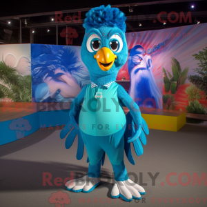 Mascot character of a Cyan...