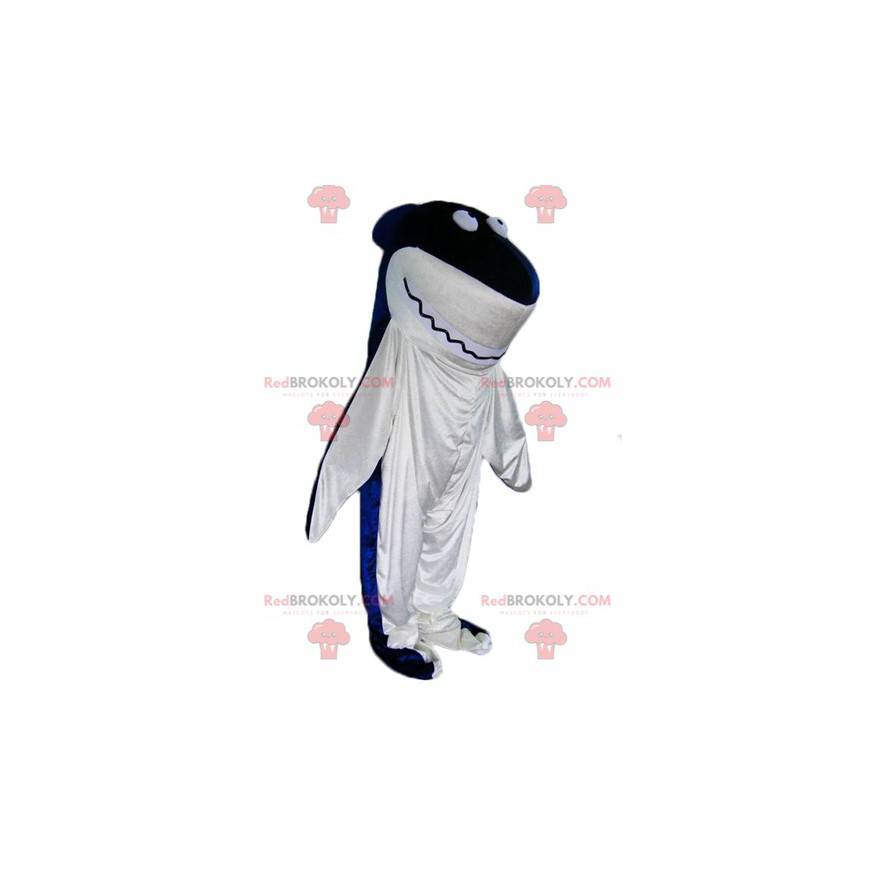 Riesiges Maskottchen des blauen und weißen Hais - Redbrokoly.com