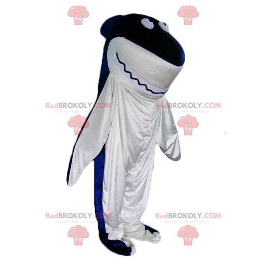 Mascota gigante de tiburón azul y blanco - Redbrokoly.com