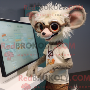 Maskotkarakter af en beige...