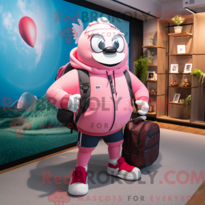 Mascot character of a Pink...