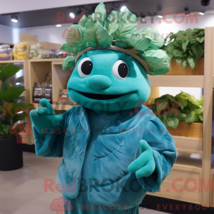 Mascot character of a Teal...