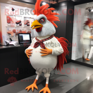 nan Roosters mascot costume character dressed with a Pencil Skirt and Watches