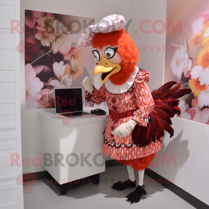 nan Roosters mascot costume character dressed with a Pencil Skirt and Watches