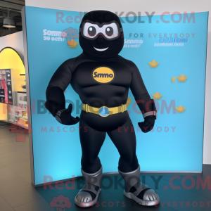 Maskotfigur af en sort...