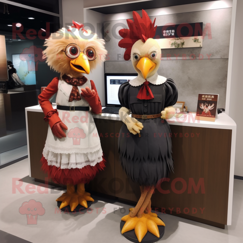 nan Roosters mascot costume character dressed with a Pencil Skirt and Watches