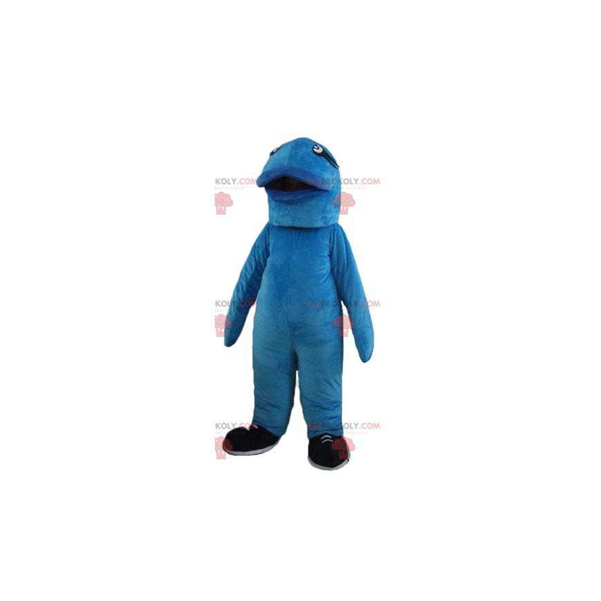 Mascot grote reus en originele blauwe vis - Redbrokoly.com