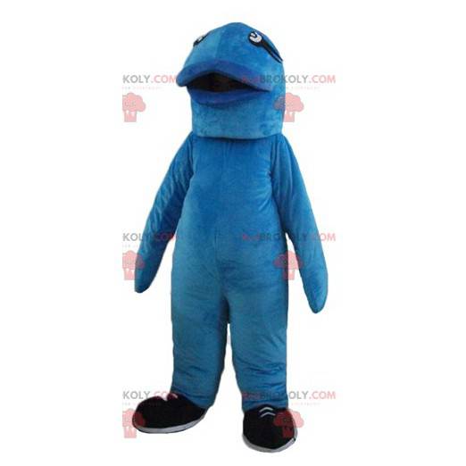 Mascot grote reus en originele blauwe vis - Redbrokoly.com