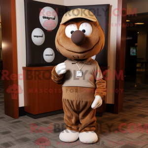 Mascot character of a Brown...