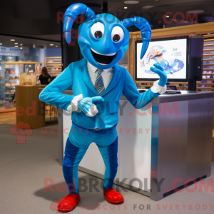 Mascot character of a Blue...