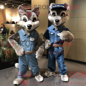 Maskot karakter af en sølv...