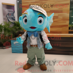 Mascot character of a Cyan...