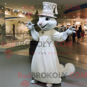 Maskotkarakter av et hvitt...
