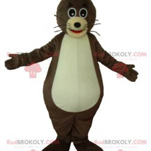 Very cute and funny brown and beige otter mascot -