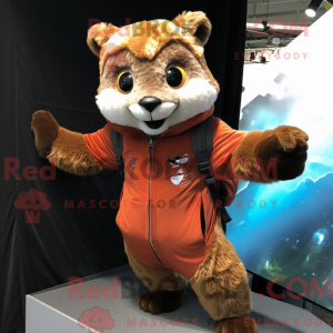 Fantasia de mascote de Esquilo Voador Ferrugem com macacão e luvas - Mascotes esquilos voadores - RedBrokoly.com