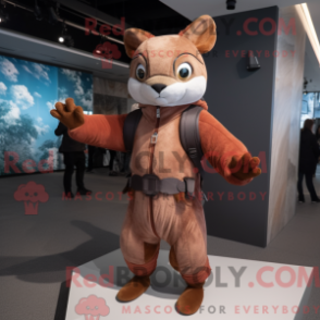 Fantasia de mascote de Esquilo Voador Ferrugem com macacão e luvas - Mascotes esquilos voadores - RedBrokoly.com