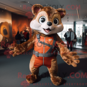Fantasia de mascote de Esquilo Voador Ferrugem com macacão e luvas - Mascotes esquilos voadores - RedBrokoly.com