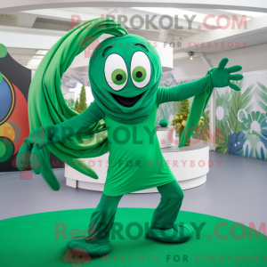 Maskot-karakter af en grøn...