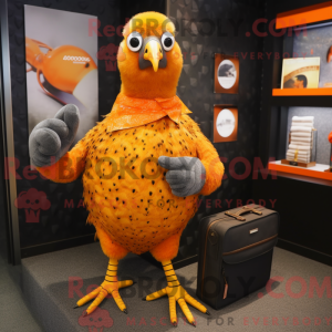 Maskotkarakter af en orange...