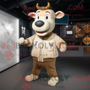 Mascot character of a Beige...