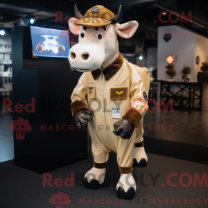 Maskotkarakter af en beige...