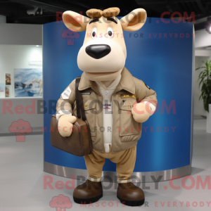 Maskotkarakter af en beige...