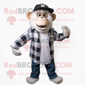 White Monkey maskot kostume...